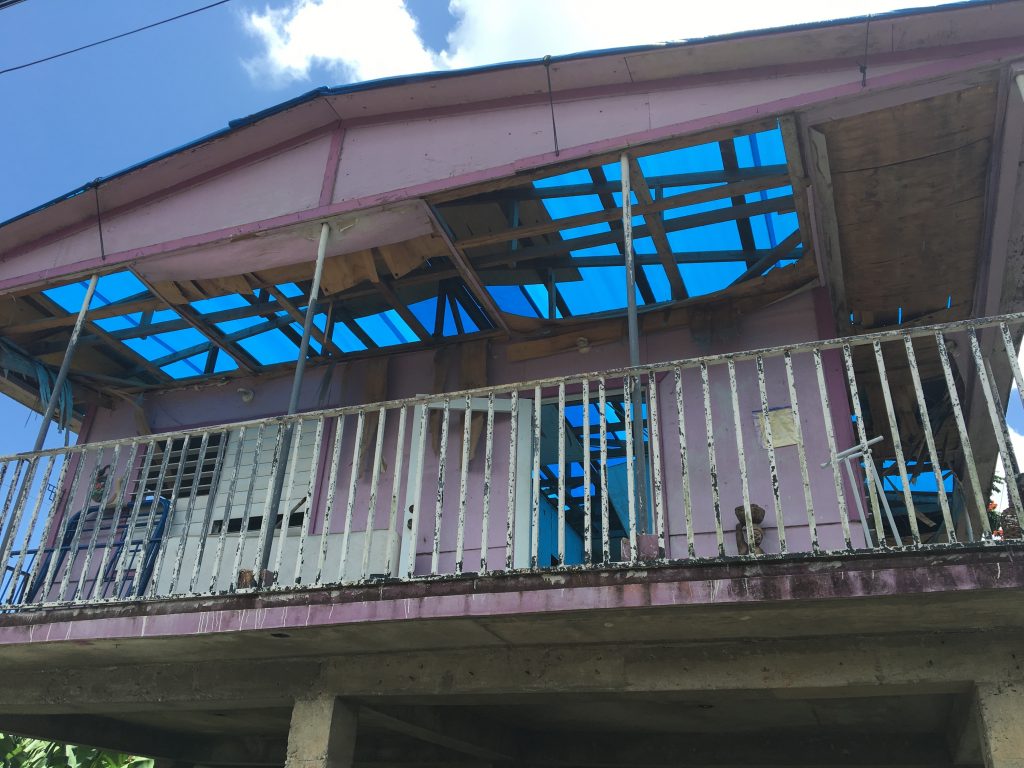 Rafaela Serrano’s house in the municipality of Caguas is still roofless eight months after Hurricane Maria. Countless homes on the island remain damaged two weeks before the start of the next hurricane season. Rafaela Serrano's house in the municipality of Caguas is still roofless eight months after Hurricane Maria. Countless homes on the island remain damaged two weeks before the start of the next hurricane season. (Adrian Florido/NPR)