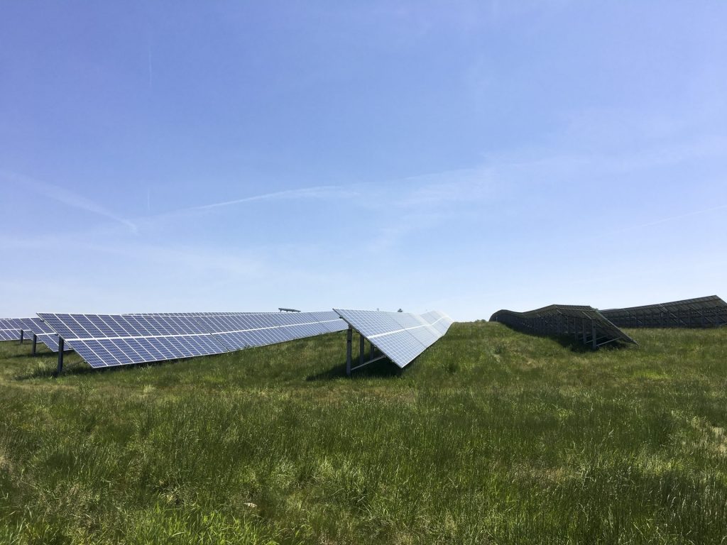 Solar panels in Hanover generate electricity for the Snyder's-Lance snack company. (Amy Sisk/StateImpact Pennsylvania