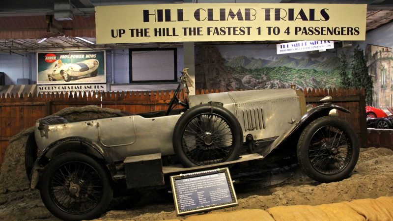 A 1921 Vauxhaul from England excelled in hill-climb races, some of which required four passengers to test the competitive strength of the vehicle. (Emma Lee/WHYY)