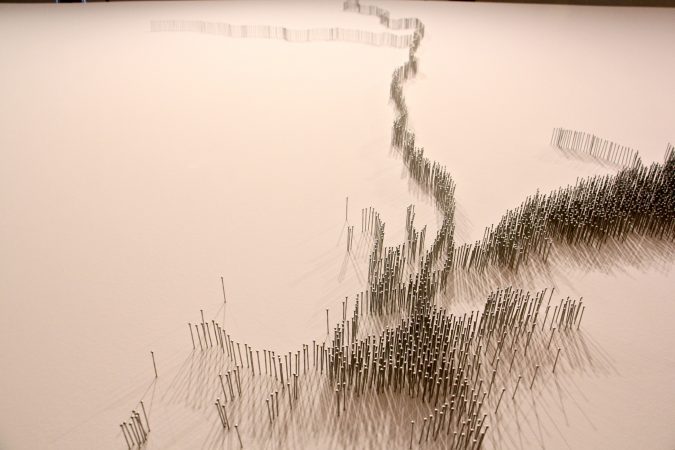 Maya Lin's ongoing series based on aerial vies of prominent rivers and waterways, includes 
