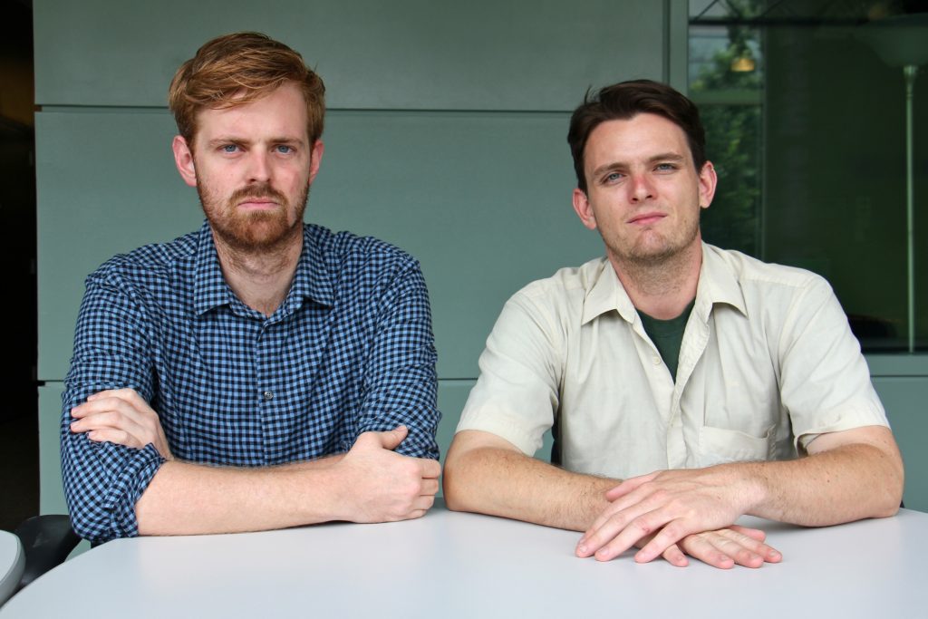 2018 06 21-e lee-max marin ryan briggs-whyy-sexual harassment at city hall Journalists Max Marin and Ryan Briggs reported on sexual harassment at City Hall for Philadelphia Weekly. (Emma Lee/WHYY)