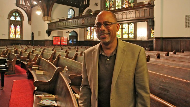 The Rev. David Brown says he sees Infill Philadelphia providing an opportunity for the rebirth the church where he is an ordained deacon. (Emma Lee/WHYY)