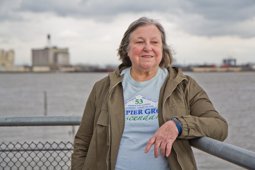 2018 6 14 k paynter pier 53-2 Susan McAninley collects stories from the descendants of immigrants who came through Pier 53 in South Philadelphia at the turn of the 20th century. (Kimberly Paynter/WHYY)