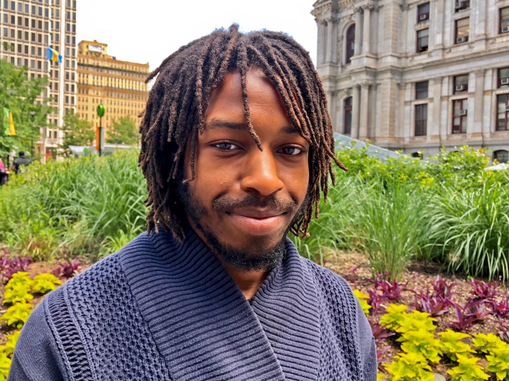 2018 6 4 darryl murhpy job seekers Tyquan McCray, 23, currently does deliveries for UberEats as he searches for a job that he feels is right for him. (Darryl Murphy for WHYY)
