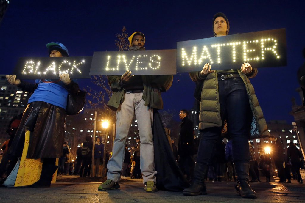 Police Chokehold Death In this Dec. 4, 2014, file photo protesters rally in New York's Foley Square against a state grand jury's decision not to indict the police officer involved in the death of Eric Garner. (Jason DeCrow/AP Photo, File)