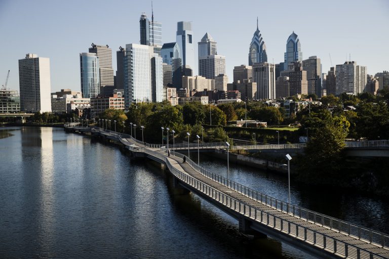 A view of the Philadelphia skyline.