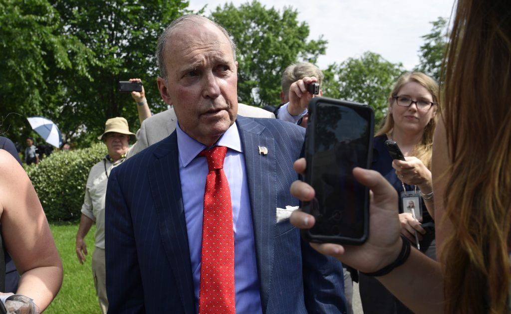 Larry Kudlow Senior White House economic adviser Larry Kudlow speaks to reporters at the White House in Washington, Friday, June 1, 2018. (Susan Walsh/AP Photo)