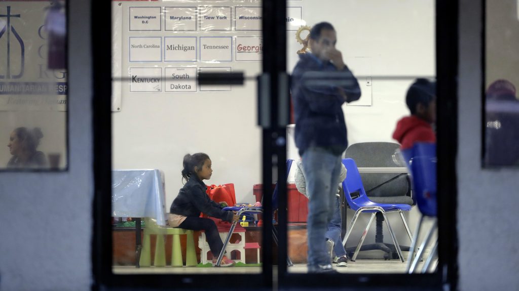 Immigration Separating Families Immigrants recently processes and released by U.S. Customs and Border Protection wait at the the Catholic Charities RGV, Wednesday, June 20, 2018, in McAllen, Texas. Nearly 2,000 children have been separated from their families at the U.S. border over a six-week period during a crackdown on illegal entries, according to Department of Homeland Security figures obtained Friday by The Associated Press. (AP Photo/Eric Gay)