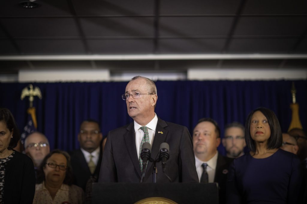 Governor Phil Murphy holds a press conference on the state budget on Monday, June 25th, 2018. Edwin J. Torres/Governor’s Office. N.J. Gov. Phil Murphy says he will focus on a measure to gradually bring the minimum wage up to $15. That would fulfill one of his campaign promises. (Courtesy of Edwin J. Torres/Governor's Office.)