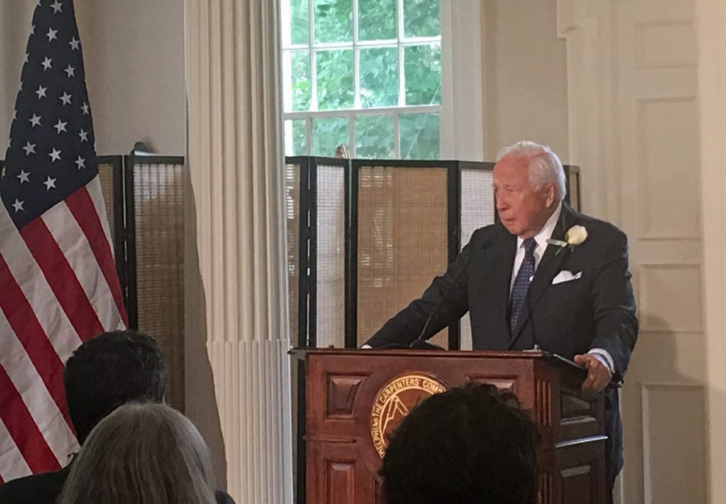 HYYTAMcCulloughx1200 Pulitzer Prize-winning historian David McCullough speaks about a history award named in his honor at a Thursday ceremony in Philadelphia's Carpenters' Hall. (Taylor Allen for WHYY)
