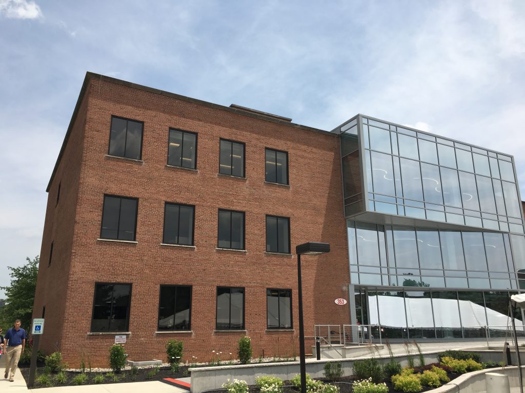DuPont Experimental Station On Friday, state leaders joined company officials and employees to cut the ribbon on the newly renovated building E353. The new building features some automated lab space along with fermentation labs and microbial research space. (Mark Eichmann/WHYY)