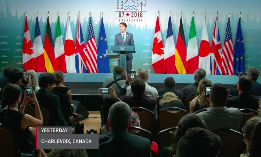 Screen Shot 2018-06-10 at 9.08.53 PM Canadian Prime Minister Justin Trudeau (