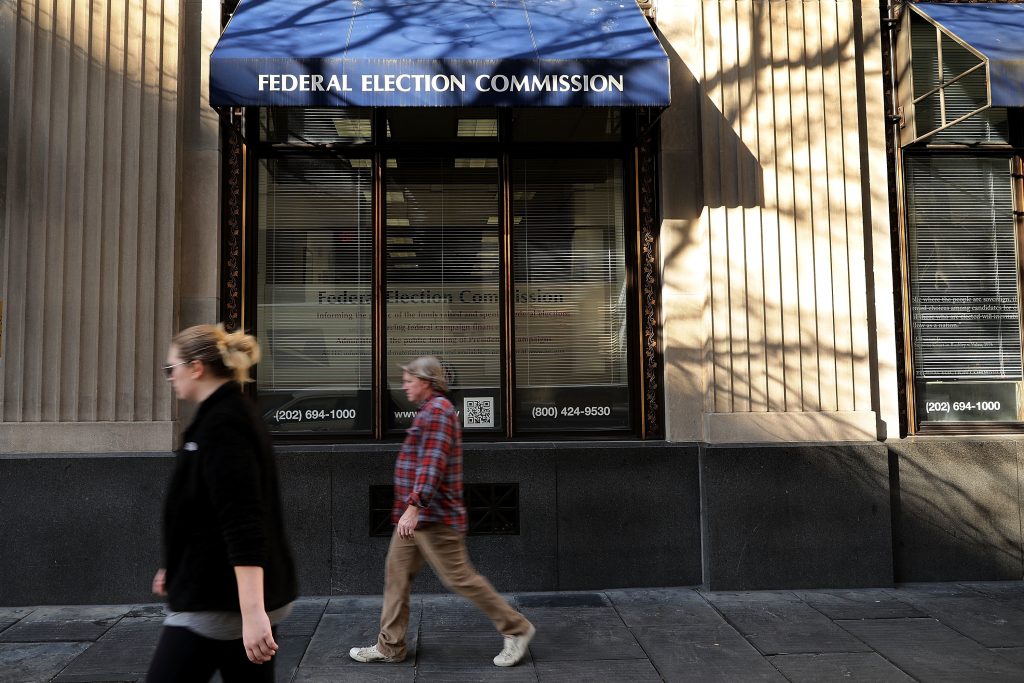 A 2016 file photo of the Federal Election Commission’s headquarters in Washington, D.C. The campaign finance agency is considering new disclosure rules for online political ads. A 2016 file photo of the Federal Election Commission's headquarters in Washington, D.C. The campaign finance agency is considering new disclosure rules for online political ads. (Chip Somodevilla/Getty Images)