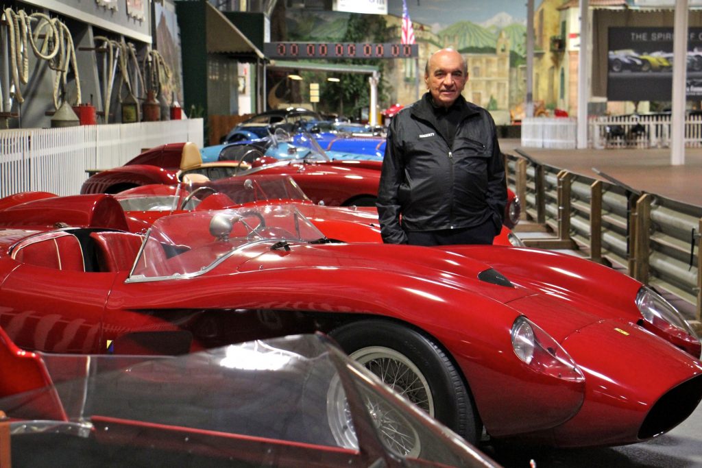 lead2018 06 05-e lee-fred simeone-south philadelphia simeone automotive museum-10 year anniversary Dr. Fred Simeone stands amid his collection at the Simeone Foundation Automotive Museum, which traces the history of auto racing and emphasizes the value of competition as a spur to progress.