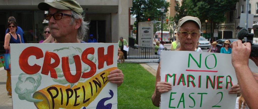 mariner-east-2-pipeline-protest-061018-e1528640702407-1920×812 About 150 people showed up at a rally in West Chester on Saturday to urge the state's Public Utility Commission to shut down Sunoco's Mariner East pipeline project.
