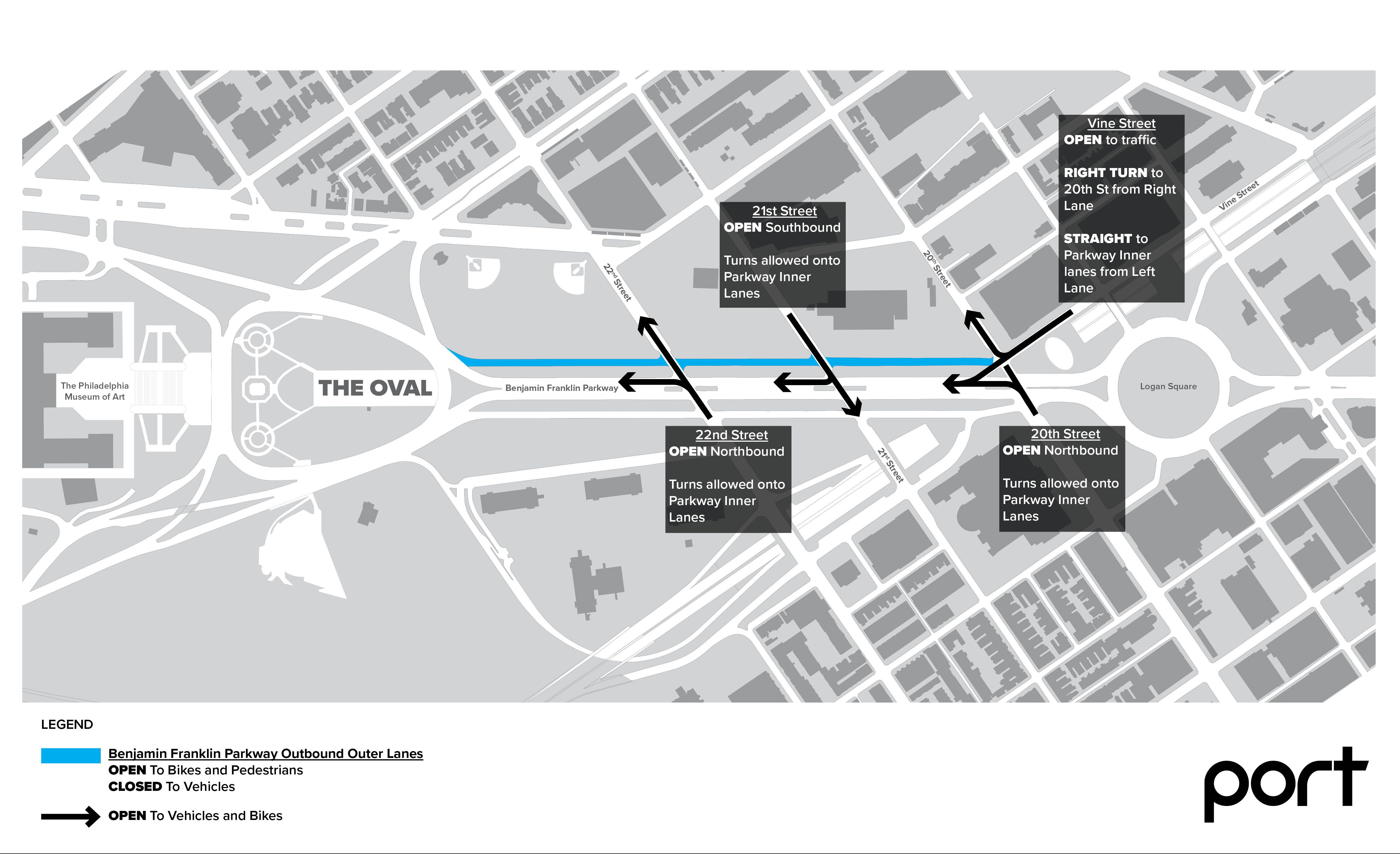 The Oval+ 2018 will bring road closures to three blocks of the Parkway's outermost northern lanes.