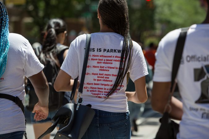 Around 70 supporters gathered together for a march from the Philadelphia Art Museum to Independence Mall 105 days after the 