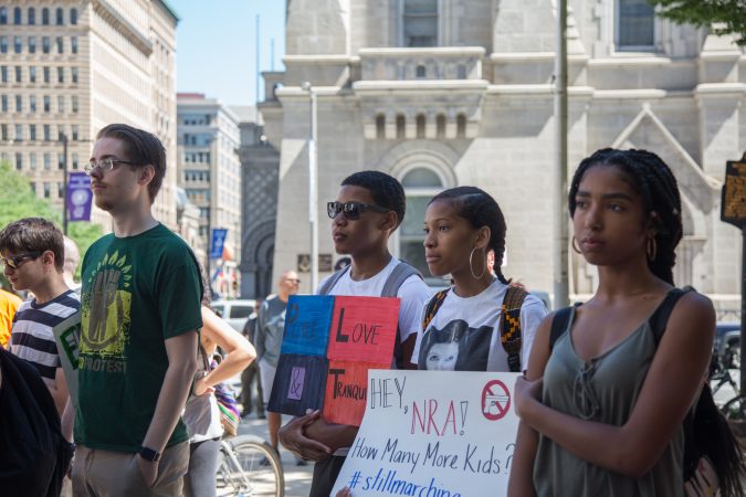 Around 70 supporters gathered together for a march from the Philadelphia Art Museum to Independence Mall 105 days after the 