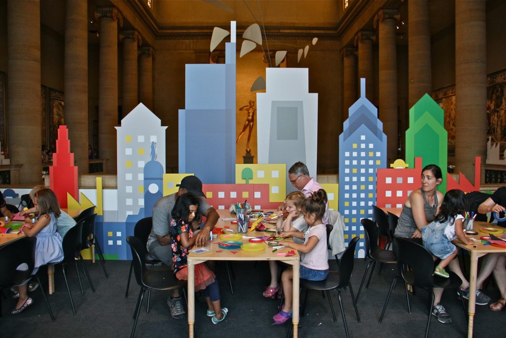 2018 07 11-e lee-philadelphia art museum-art splash kids Families gather in the Great Stair Hall at the Philadelphia Museum of Art for ArtSplash, a kid-friendly summer program that is having extraordinary success.