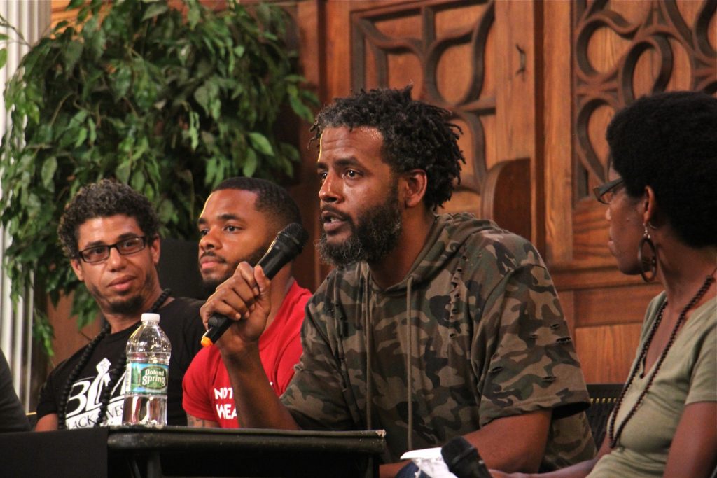 2018 07 16-e lee-ben slater-germantown peoples education center-racial profiling workshop Special education teacher Ben Slater describes his Father's Day at Dorney Park, where he was detained by security guards who accused him of stealing, then banned from the park for six months.