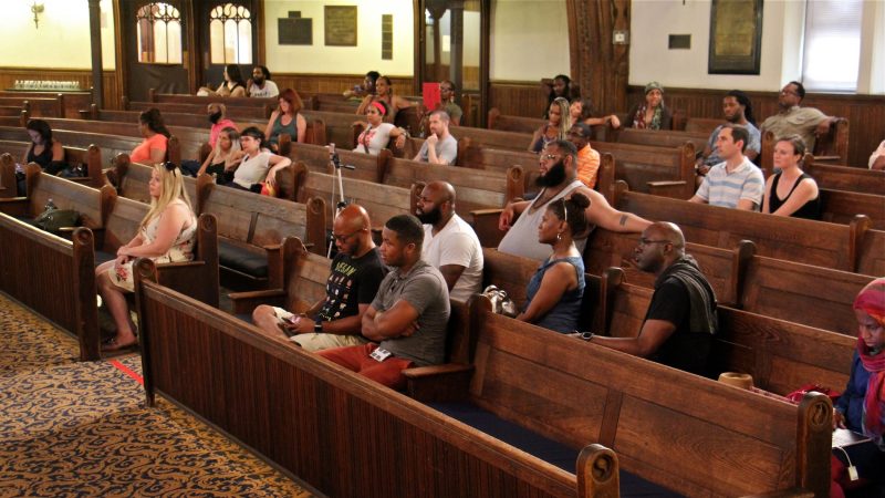 About 45 people attended the racial profiling workshop at the People's Education Center in Germantown.