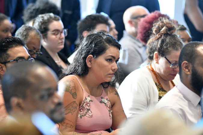 SRO crowd attends a forum on the business of medicinal and recreational use of cannabis in the African-American community, at an event held in Center City, on Thursday. (Bastiaan Slabbers for WHYY)