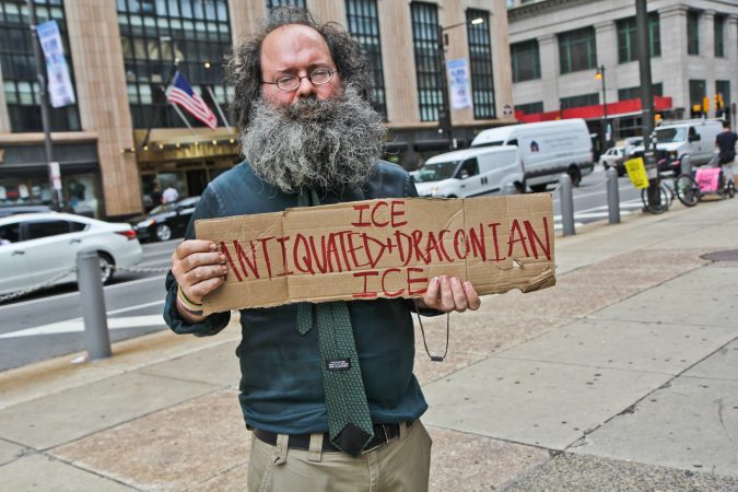 Wallace Kemp is an artist and protester who camped out with the Occupy movement in 2011. (Kimberly Paynter/WHYY)