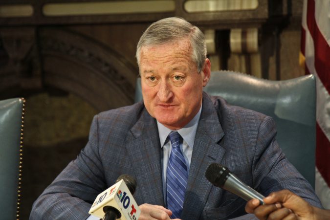 Philadelphia Mayor Jim Kenney said he’d meet with protesters from the encampment. (Kimberly Paynter/WHYY)