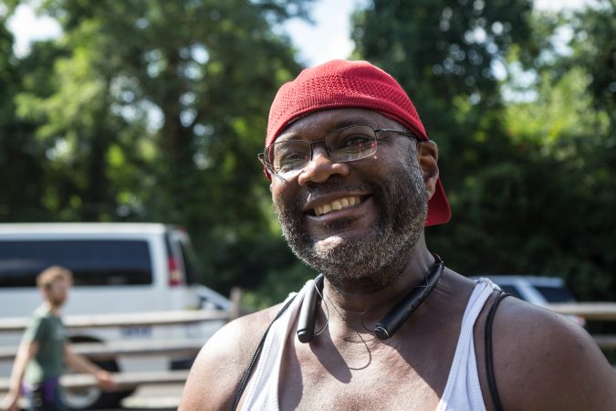 David Cheatham, from North Philadelphia, attended the WURD event at Bartram’s Garden. (Kimberly Paynter/WHYY)