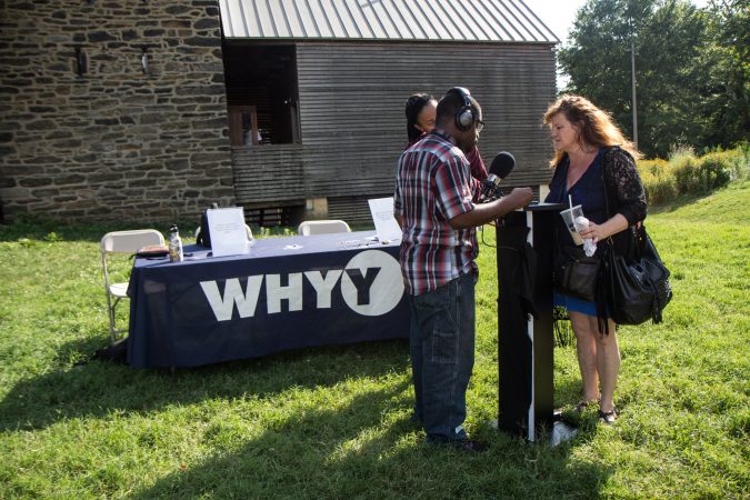 Deborah Young shares her experience with violence at the the WURD event at Bartram’s Garden. (Kimberly Paynter/WHYY)