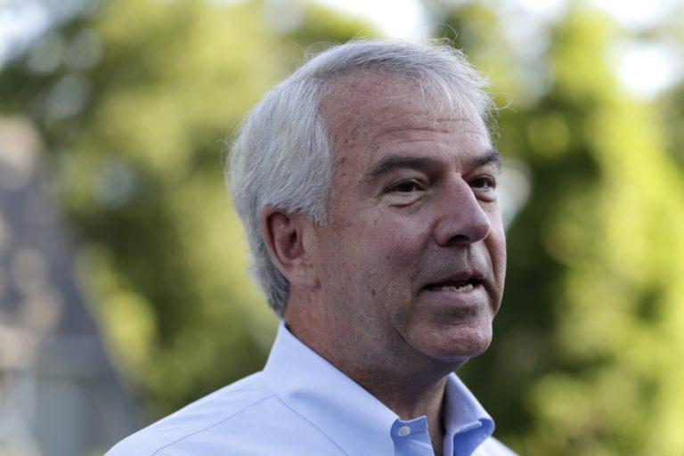 AP_18158828857855-768×512 Bob Hugin, a Republican candidate running in the New Jersey primary election for U.S. Senate, talks to reporters after casting his vote in the New Jersey primary election, Tuesday, June 5, 2018, at the Lincoln-Hubbard School in Summit, N.J. (Julio Cortez/AP Photo)