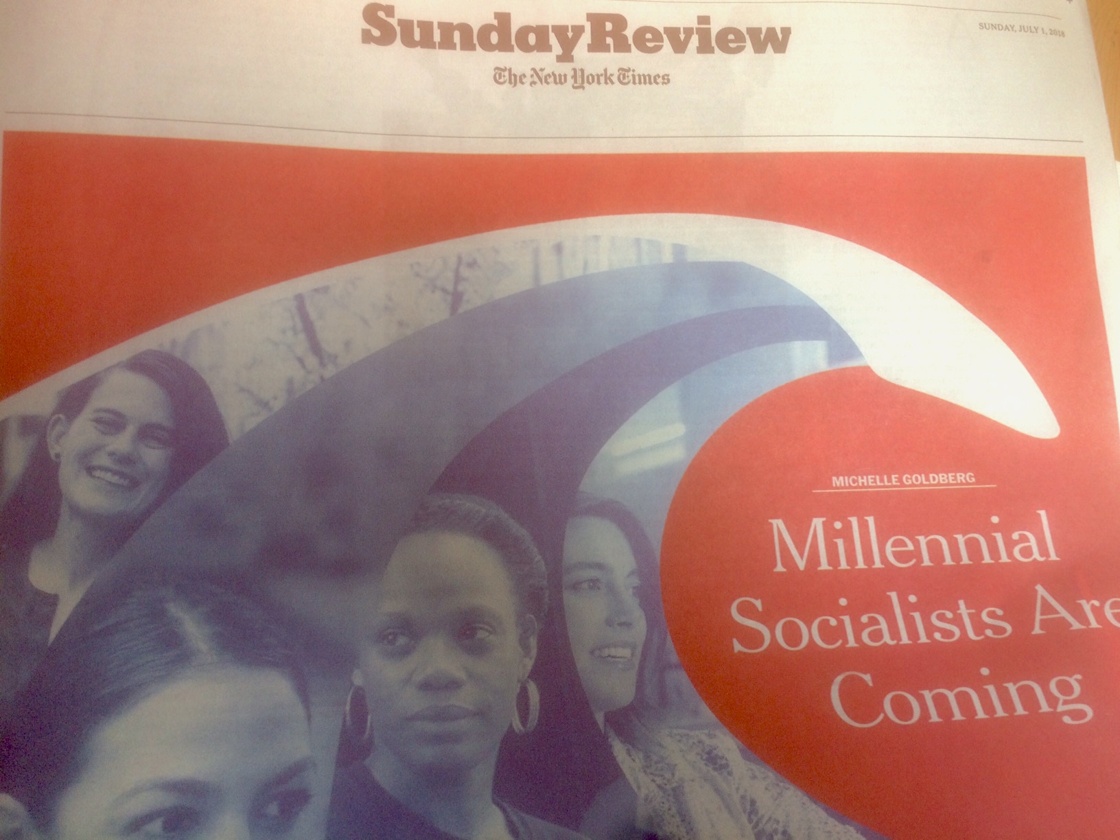 The cover of the 'Sunday Review' section of the New York Times on Sunday, July 1, 2018.