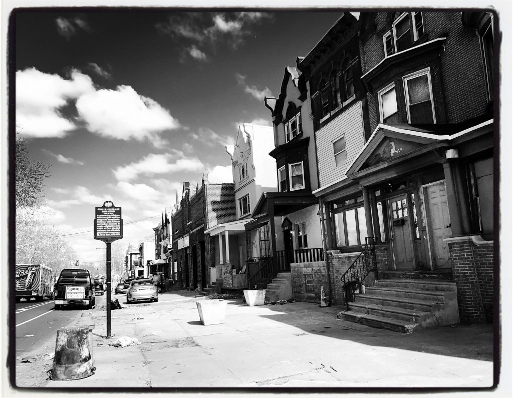 IMG_8241 A historical marker on 33rd Street identifies the home of jazz great John Coltrane, but the house itself stands vacant and neglected.