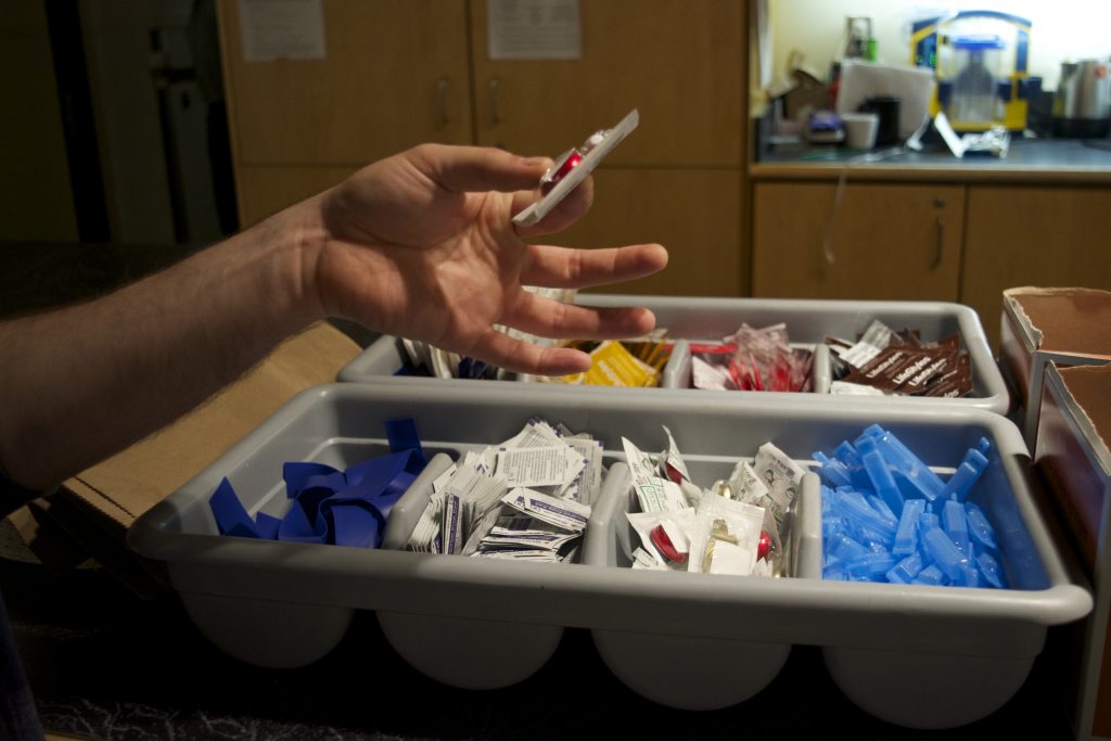 Insite supplies Insite, Vancouver’s supervised injection facilityyt, provides people with clean injection supplies. Photo by Elana Gordon, WHYY