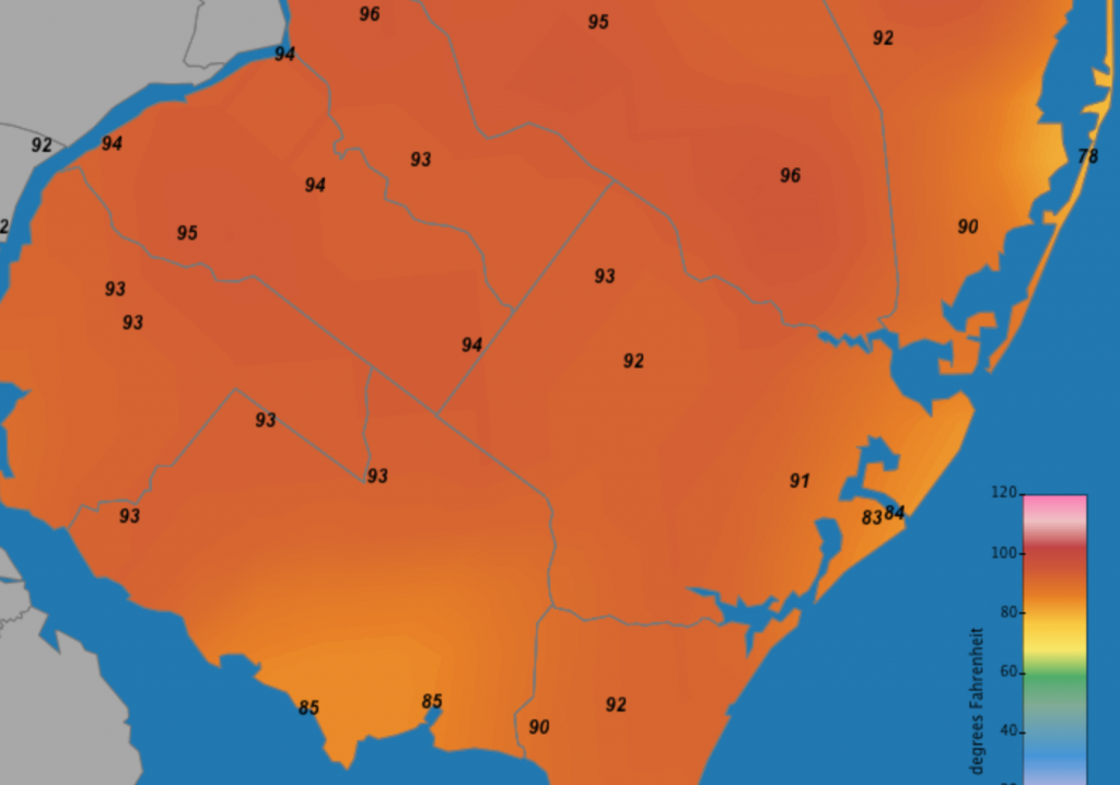 Screen Shot 2018-07-02 at 1.33.10 PM It's cooler at the coast at 1:30 p.m. on July 2, 2018. (Image: Rutgers' NJ Weather Climate Network)