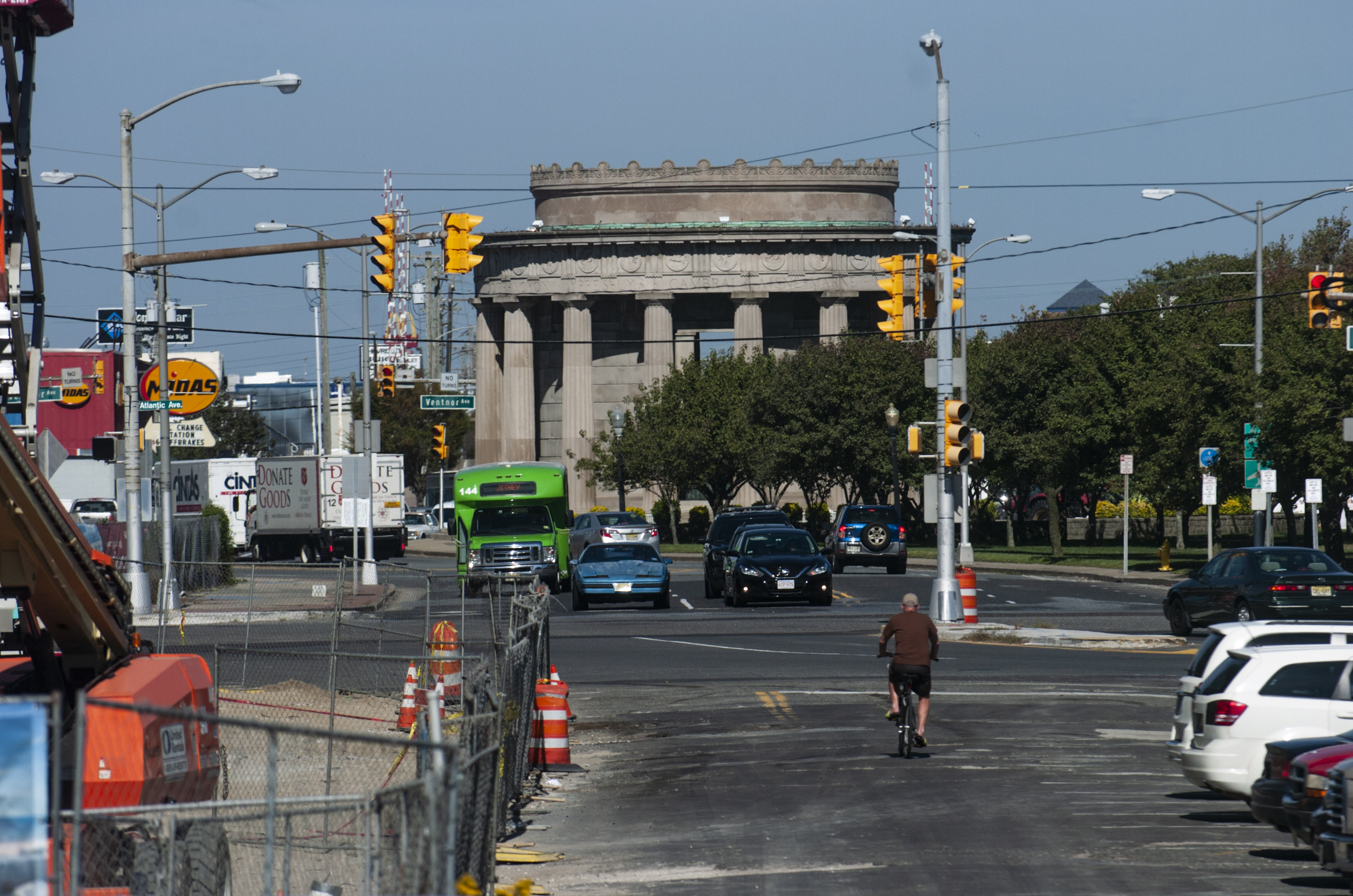 The World War I Monument on Albany Avenue is seen from the Atlantic City boardwalk.