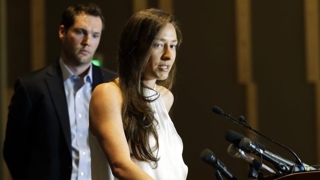 Olympic swimmer Ariana Kukors Smith talks to reporters during a May news conference in Seattle. Kukors Smith sued USA Swimming, alleging the sport’s national governing body knew her former coach sexually abused her as a minor and covered it up. Olympic swimmer Ariana Kukors Smith talks to reporters during a May news conference in Seattle. Kukors Smith sued USA Swimming, alleging the sport's national governing body knew her former coach sexually abused her as a minor and covered it up. (Ted S. Warren/AP)