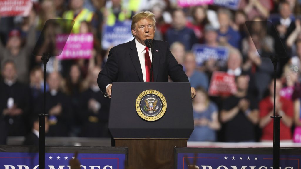 ap_18187008791858trump_wide-15281ff9287774c7d19b29ee3cf3687fbc06b2c8-s1500-c85 President Trump said at a rally Thursday in Great Falls, Mont., that he is confident about going into a planned July 16 meeting with Russian President Vladimir Putin. (Jim Urquhart/AP)