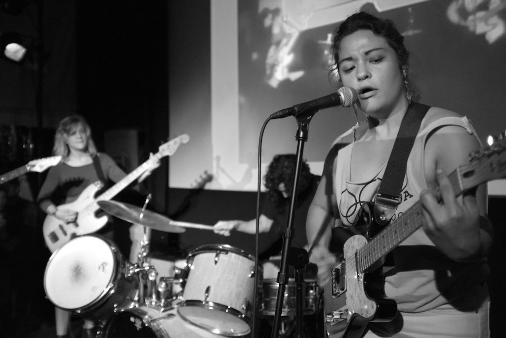 bronco Philly-based band Bronco plays at First Time's the Charm 2016. The festival promotes new bands that feature women, people of color, queer people, new musicians, and more, in a bid to diversify the DIY scene. (Credit: Sharp Hall)