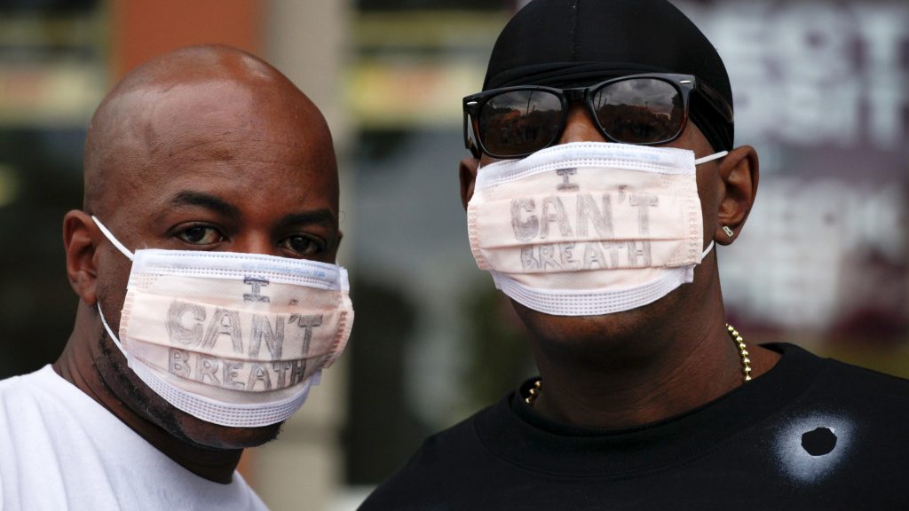 New York City police are giving the Justice Department a deadline to announce criminal charges in the 2014 death of Eric Garner. Garner’s death spurred protests, including by two men who wore medical masks reading “I can’t breathe” — which Garner repeatedly told police. New York City police are giving the Justice Department a deadline to announce criminal charges in the 2014 death of Eric Garner. Garner's death spurred protests, including by two men who wore medical masks reading