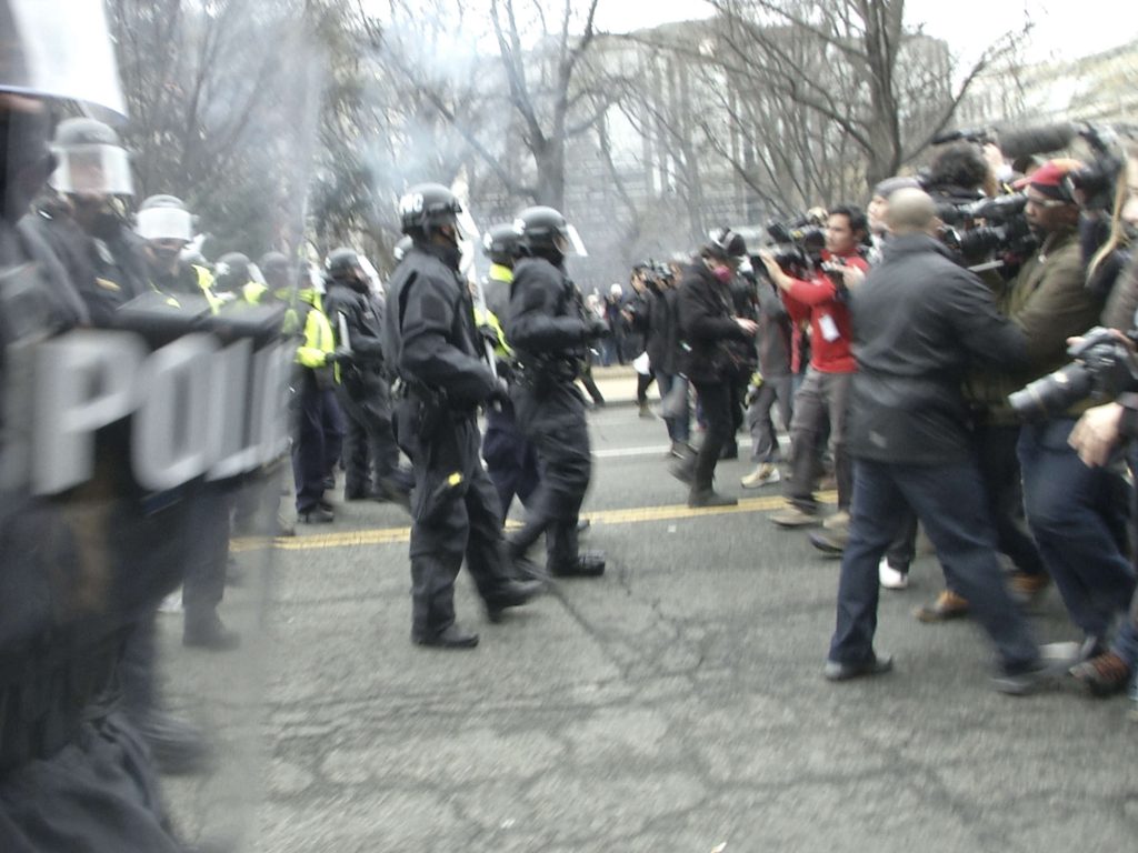 Demonstrators clashed with police on Inauguration Day last year, resulting in more than 200 arrests. The last of those cases have now been dismissed by prosecutors. Demonstrators clashed with police on Inauguration Day last year, resulting in more than 200 arrests. The last of those cases have now been dismissed by prosecutors. (Stephen J. Boitano/LightRocket via Getty Images)