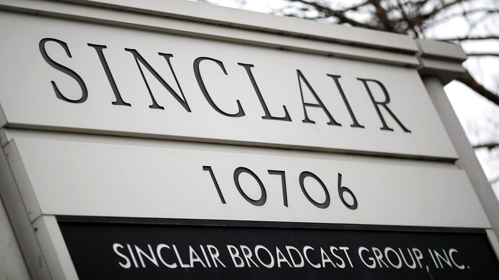 Sinclair Broadcast Group, based in Hunt Valley, Md., faces a new delay in its plan to buy Tribune Media, after FCC Chairman Ajit Pai issued a statement about the deal on Monday. Sinclair Broadcast Group, based in Hunt Valley, Md., faces a new delay in its plan to buy Tribune Media, after FCC Chairman Ajit Pai issued a statement about the deal on Monday. (Win McNamee/Getty Images)