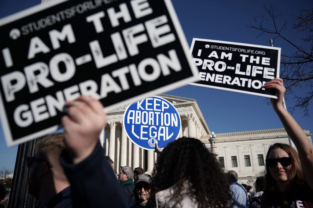 Activists outside the Supreme Court in January voiced their support for abortion rights nationwide. Activists outside the Supreme Court in January voiced their support for abortion rights nationwide.
(Alex Wong/Getty Images)