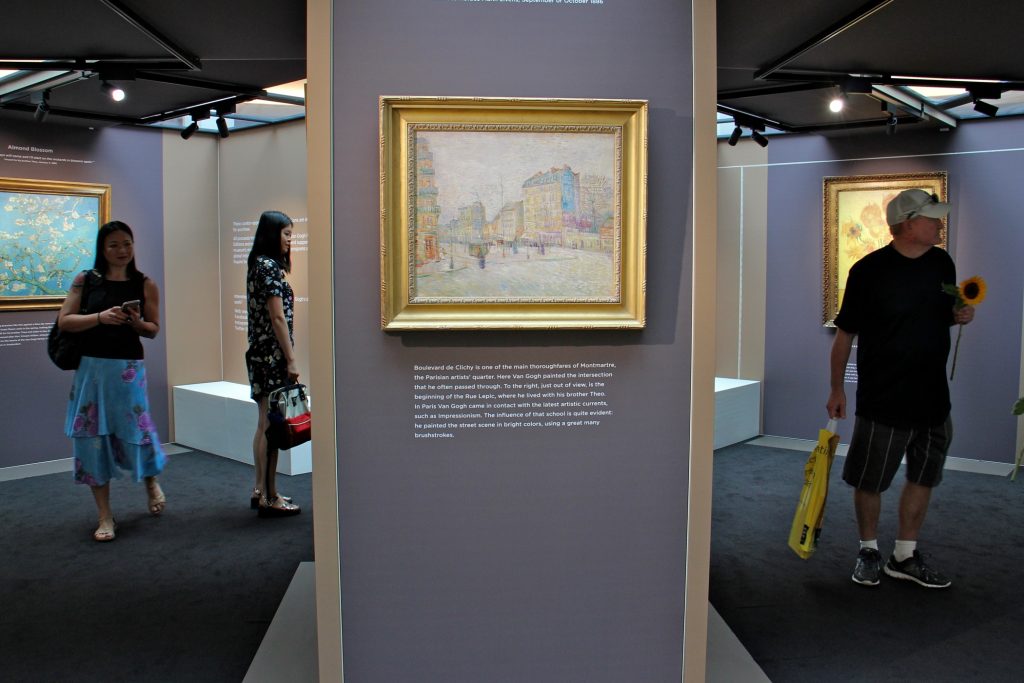 2018 08 17-e lee-king of prussia-van gogh pop up museum lead Visitors to the pop-up Van Gogh museum at King of Prussia Mall explore the octagonal space where they can get up close to nine replicas of Van Gogh masterpieces
