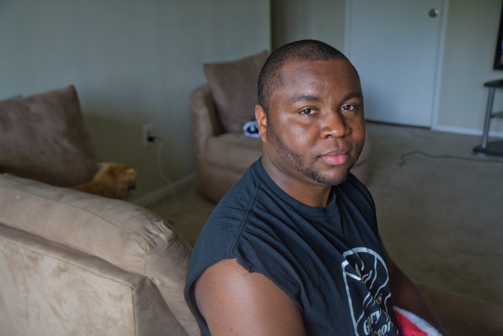 Jerome Maynard at his apartment in Northwest Philadelphia. (Kimberly Paynter/WHYY)