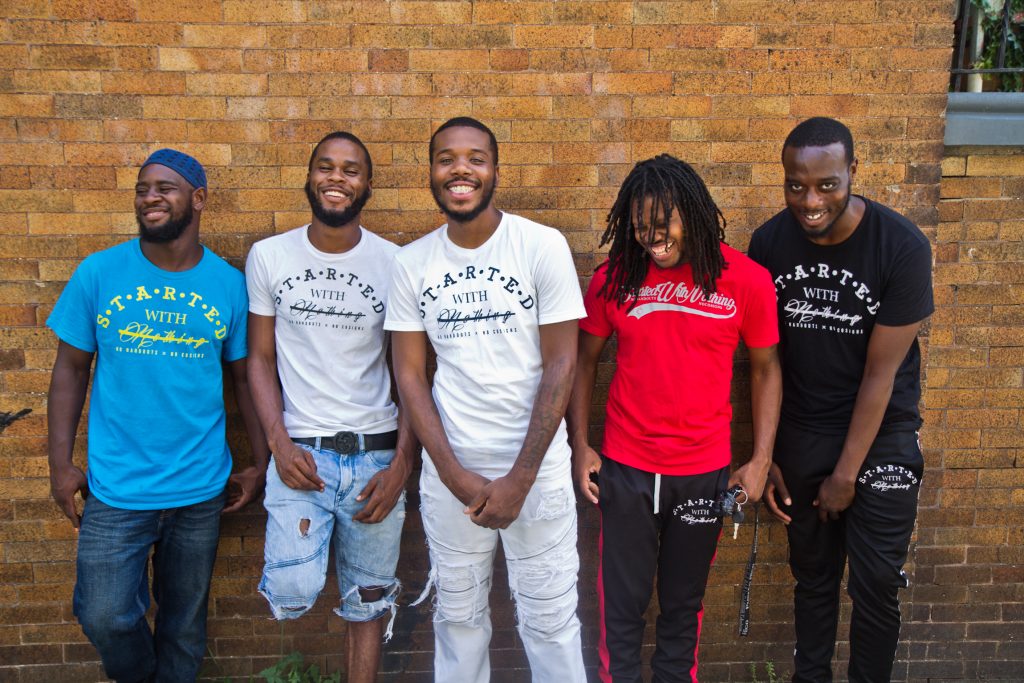 Nafis Middleton, owner of Started With Nothing Entertainment, and a crew of friends he considers brothers, produce positive videos that teach life lessons. (Kimberly Paynter/WHYY)