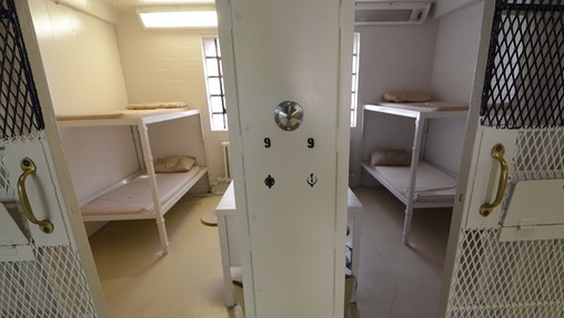 Cells are shown in a newly cleared wing at the State Correctional Institution at Camp Hill, Pennsylvania (Marc Levy/AP Photo)