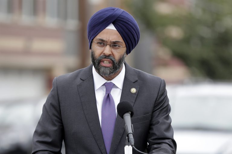 New Jersey Attorney General Gurbir Grewal speaks during a news conference, Wednesday, Aug. 1, 2018, in Newark, N.J. (AP Photo/Julio Cortez)
