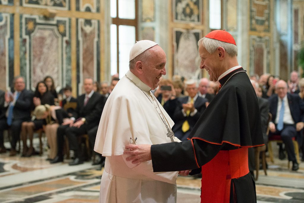 CORRECTION Sex Abuse Embattled Cardinal In 2015, Francis, left, talks with Cardinal Donald Wuerl. After serving in Pittsburgh, Wuerl now leads the Archdiocese of Washington, D.C. (L'Osservatore Romano/Pool Photo via AP)