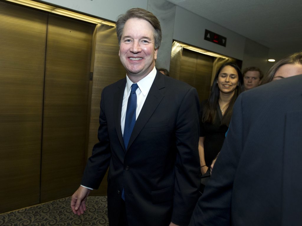 Supreme Court Kavanaugh Supreme Court nominee Judge Brett Kavanaugh leaves the office Sen. Claire McCaskill, D-Mo., after a meeting on Capitol Hill in Washington, Tuesday, Aug. 21, 2018. (Jose Luis Magana/AP Photo)